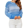 thumbnail image 3 of HUBERY Women Gradient Crew Neck Long Sleeve Casual Sweater, 3 of 6