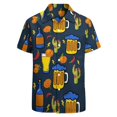 thumbnail image 2 of Camisa clásica de manga corta para hombre con estampado 3D y divertidos patrones retro, blusa informal de fiesta con botones de solapa estilo hawaiano callejero, 2 of 5