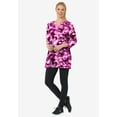 thumbnail image 6 of Woman Within Plus Size Three-Quarter Sleeve Notch-Neck Tunic, 6 of 6