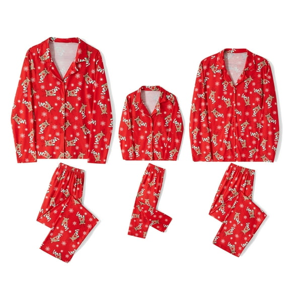 Christmas Family Matching Pajamas Set Cute Snowman Tops and Plaid Trousers Home Sleepwear Clothes for XMAS