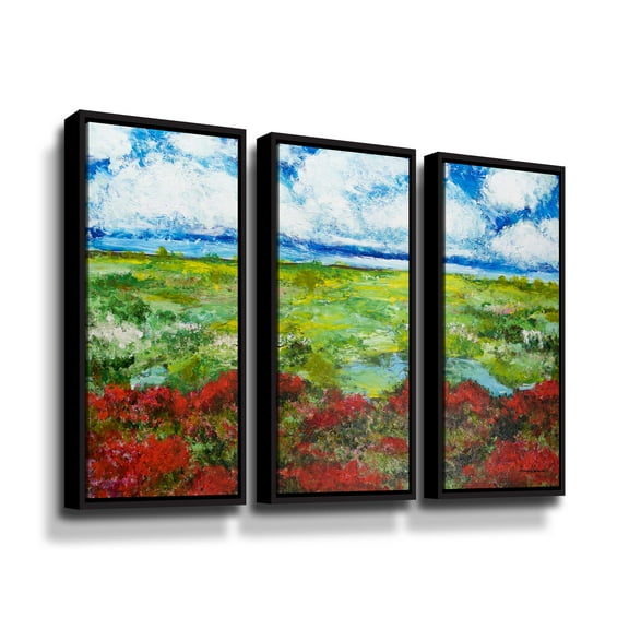 Artwall Red Berries, 3 Piece Floater Framed Canvas Set by Allan Friedlander