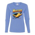 thumbnail image 2 of Wild Bobby, Ford Yellow Mustang Horsepower Cars and Trucks Women Graphic Long Sleeve Tee, Light Blue, Large, 2 of 6
