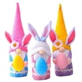 thumbnail image 4 of SWETRACE 3Pcs Easter Bunny Gnomes Assorted Color Plush Home Decor 13.36X4.32X3.14in, 4 of 8
