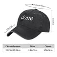 thumbnail image 3 of Vintage Cotton Washed Distressed Baseball Cap - Black Dad Hat with ' done ' in White Letters & Black Cat Illustration for Men & Women, 3 of 6