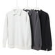 thumbnail image 2 of Heavyweight pure cotton polo collar sweatshirt for men, autumn and winter basic style, solid color, simple, loose fit, college style sweatshirt, 2 of 4