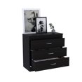 thumbnail image 6 of Dresser 3 Drawers Metal Hardware Superior Top Black Wengue Engineered Wood, 6 of 9