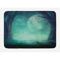 thumbnail image 1 of Halloween Bath Mat, Spooky Teal Forest Moon and Vain Branches Mystical Haunted Horror Rustic Imagery Print, Non-Slip Plush Mat Bathroom Kitchen Laundry Room Decor, 29.5 X 17.5 Inches, Teal, Ambesonne, 1 of 2
