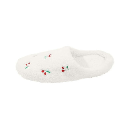 

Vedolay Women Slippers Anti-Slip Soft Plush House Slippers Cute Shoes White 37