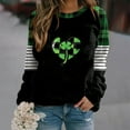 thumbnail image 4 of Plus Size St Patricks Day Sweatshirt for Women Festival Printed Color Block Crew Neck Long Sleeve Casual Tops (4XL, Black), 4 of 5