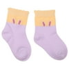 jingyuKJ 1-2Y Boy Girl Rabbit Ears Baby Splicing Color Cotton Socks (Yellow+Purple)