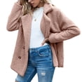 thumbnail image 6 of Womens Jacket Women's Solid Color Winter Buttoned Jackets with Pockets Casual Style Womens Coats Pink M, 6 of 6