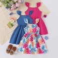 thumbnail image 2 of Gibobby Little Girls Summer A-Line Tank Dresses 3 Pack Adorable Ruffle Strap Multicolor Casual Daily Dress for 3-8 Years Kids(6-9 Months,Purple), 2 of 4