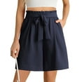 thumbnail image 6 of Anygrew Women's Shorts Wide Leg Shorts for Women with Pockets Womens High Waist Shorts Bowknot Tie Waist, 6 of 7