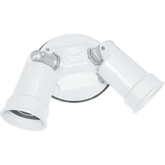 Southwire PAR38 2-Head Round White Weatherproof Lamp Holder WRC2PAR-W-UPC