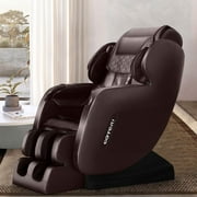 Massage Chair.Zero Gravity,Full Body Shiatsu with Airbags & Heating Vibration and Foot Roller,Brown