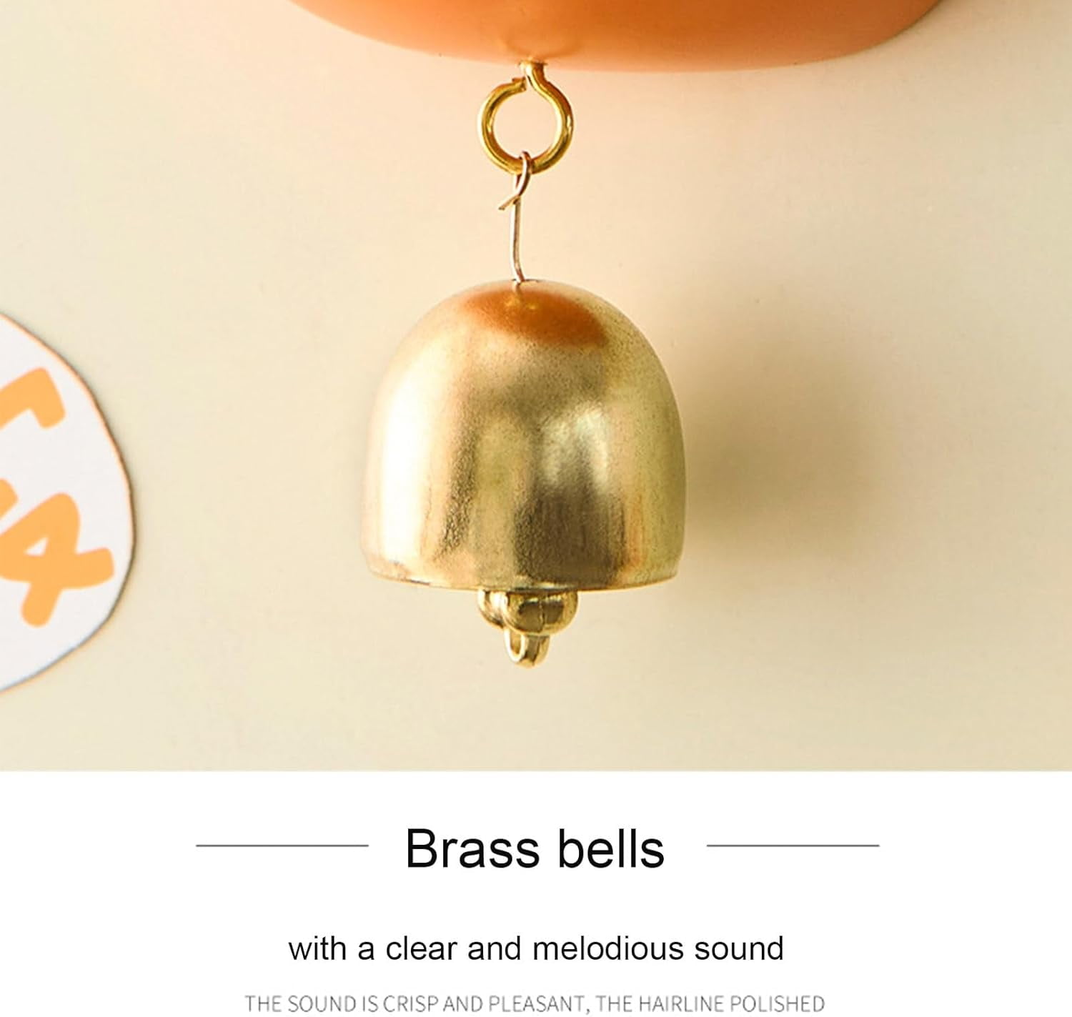 Door Opening Brass & Resin Wind Chime Bell Set, Decorative Hanging Door Bell with Fridge Magnet, for Farmhouse Front Door, Garden Gate & Home Entrance Decor(1Pcs, B)