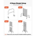 thumbnail image 5 of KFFKFF 3-Pack Grid Wall Panels, 1.9 x 5.4 ft Wire Display Racks with Wheels and 30 Hooks, Black Carbon Steel Panels for Craft Fairs, Decoration, Storage, and Message Boards, 5 of 9