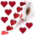 thumbnail image 1 of 500 Pcs 1" Holographic Red Heart Stickers Roll, Glitter Tiny Hearts Sticker For Kids, Use For Valentines Day Love Decorations, Award Charts, Scrapbook, 1 of 5