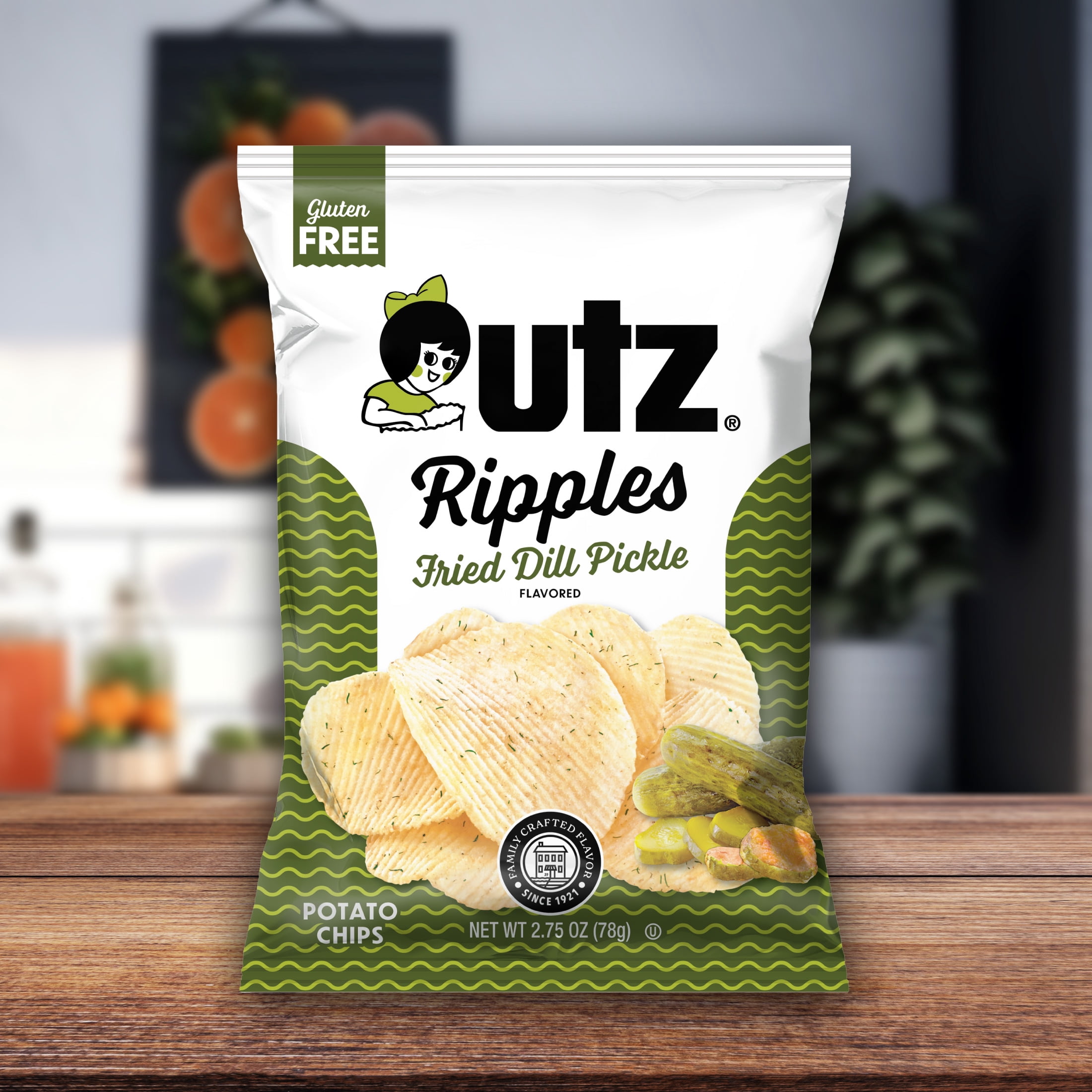 Utz, Ripples Fried Dill Pickle Potato Chips, 2.75 oz Bag - Walmart.com