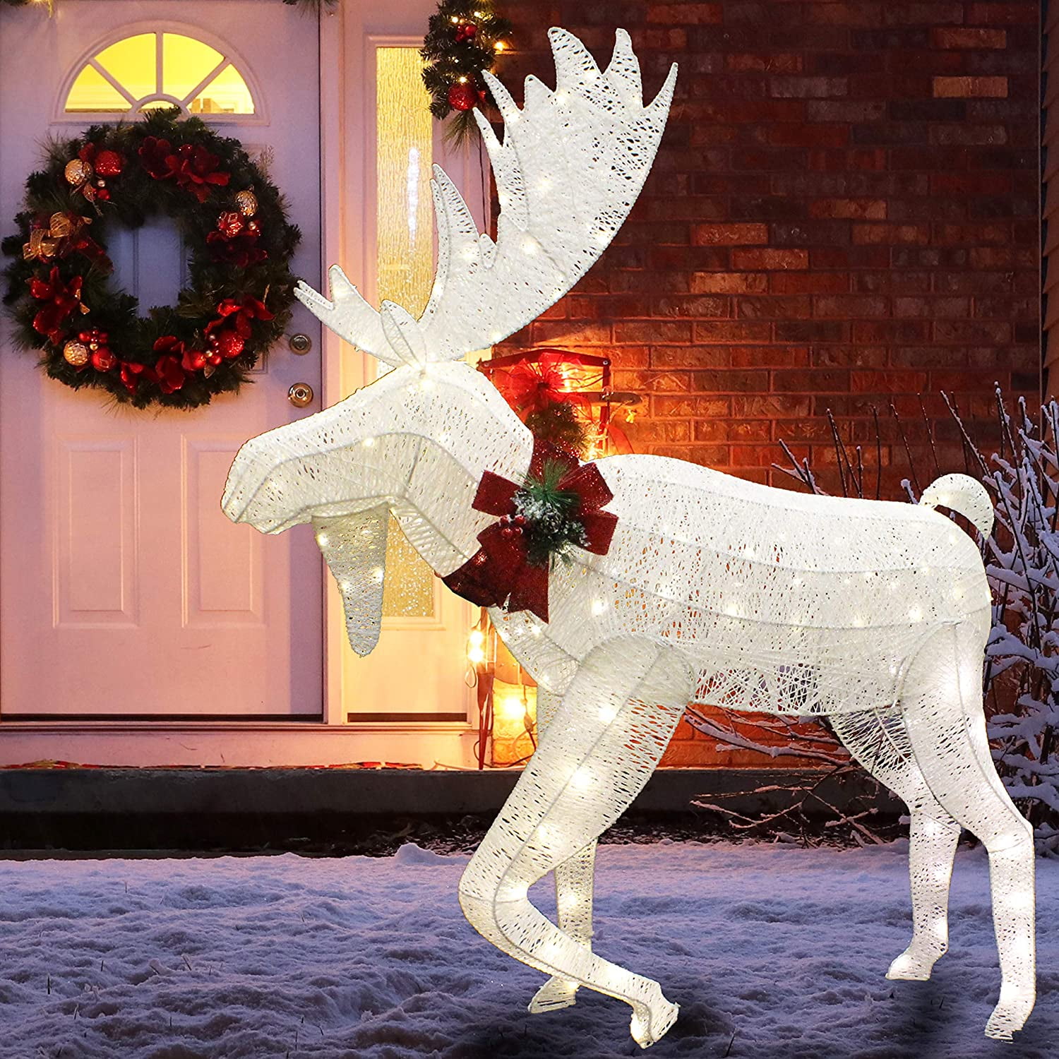 Outdoor Lighted Moose Christmas 