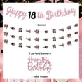 thumbnail image 6 of JOYMEMO Black Rose Gold 18th Birthday Decoration for Girls, 3 Pcs Garland Banner Kit with Happy Birthday Banner Cake Toppers, Eighteen Year Old Hanging Decor for Birthday Party Supply, 6 of 6
