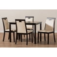 thumbnail image 6 of Baxton Studio Evelyn Modern and Contemporary Beige Faux Leather Upholstered and Dark Brown Finished 5-Piece Dining Set, 6 of 6