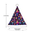 thumbnail image 3 of KLL Christmas Hats for Adults Plush Skull rainbow star mushroom Print Santa Hat Xmas Fluffy Santa Claus Hat for Women Men, 3 of 6