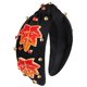 thumbnail image 1 of Mokkia Diadema de otoño para mujer Diadema anudada con perlas de diamantes de imitación de Acción de Gracias Diadema adornada con hojas de arce con cuentas naranja Diadema con nudo superior ancho Acce, 1 of 1