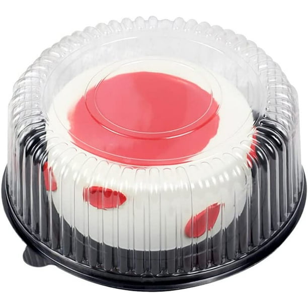10" Plastic Disposable Cake Containers with Lids, Cake Carrier for
