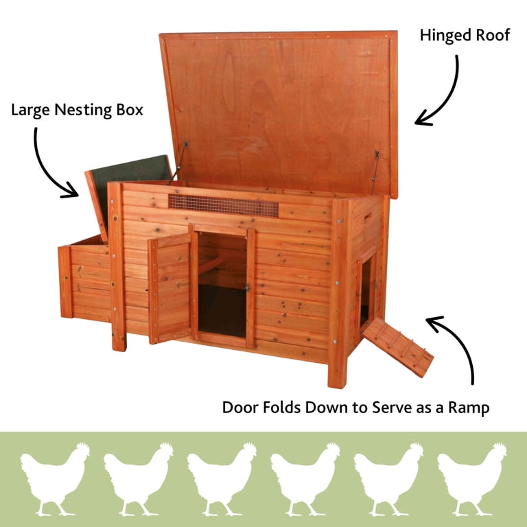 TRIXIE Weatherproof Outdoor Wooden Chicken Coop with 2 Nesting