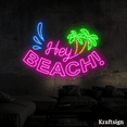 thumbnail image 3 of Craftnamesign Hey Beach Neon Sign, Beach Club Decor, Beach Lover Gifts, 3 of 4