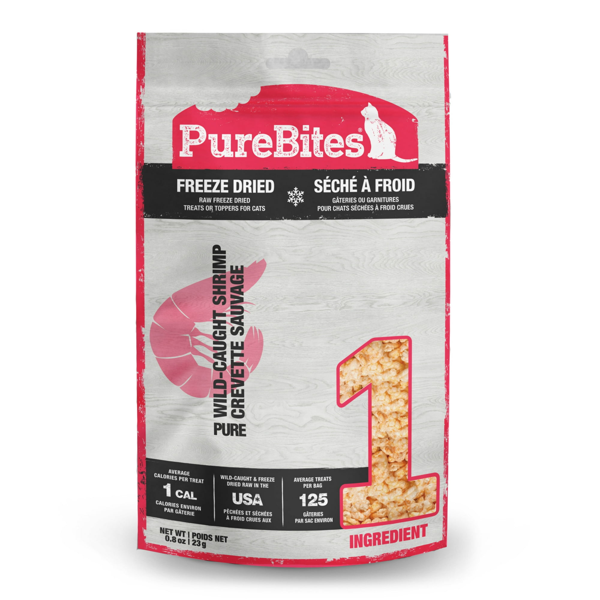 PureBites Shrimp Freeze Dried Cat Treats, 1 Ingredient, 0.8oz