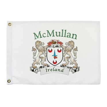 McMullan Irish Coat of Arms Small White Flag - 16"x10.5" inches