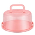 thumbnail image 1 of KAKOWELY Hemoton Round Cake Carrier with Handle Portable Handy Cupcake Holder Tray Pie Saver Fresh Keeping Food Cover Box for Cakes Cookies Pies (Pink),9.84X"X9.84"X7.87", 1 of 5