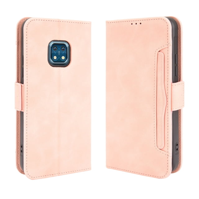 Case for Nokia XR 20 Cover Adjustable Detachable Card Holder Magnetic closure Leather Wallet Case - Pink