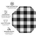 thumbnail image 4 of Disketp White And Black Plaid Pattern Funny Coasters,4 Pcs Leather Coasters With Holder, Perfect Housewarming Hostess Gifts,Protect Furniture From Water Marks Scratch, 4 of 9