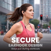 Philips USB-C Wired Earbuds with Microphone, Over-Ear Sport Hooks, 15mm Drivers, Inline Controls, Plug & Play, Running & Gym - Black