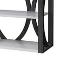 thumbnail image 2 of 2 Tier Wooden Frame Console Table Multiple Oval Designs White Oak Gray, 2 of 6