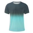 thumbnail image 5 of NJDVHB Chemises d'Été pour Hommes, Chemise de Plage pour Hommes, Haut à Col Rond Imprimé pour Hommes, Mode Décontractée à Manches Courtes, Bleu Ciel, G, 5 of 5
