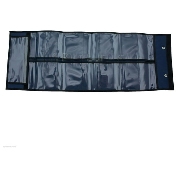 ] First Aid Kit Organizer - Blue Fold & Roll up Sleeve 15 Clear Pockets