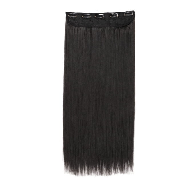 23.6 Inch Hair Extension Straight Clip in Synthetic Hair Extensions with 5 Clips Per Hairpiece for Women Girls