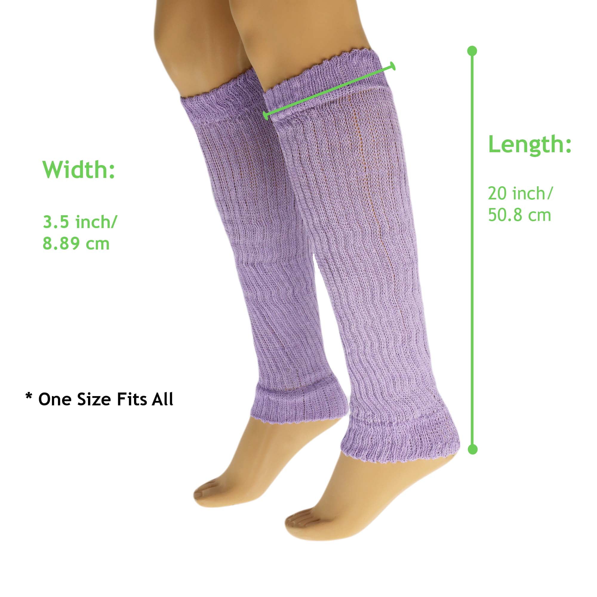 Cotton Leg Warmers for Women Black 1 Pair Knitted Retro 