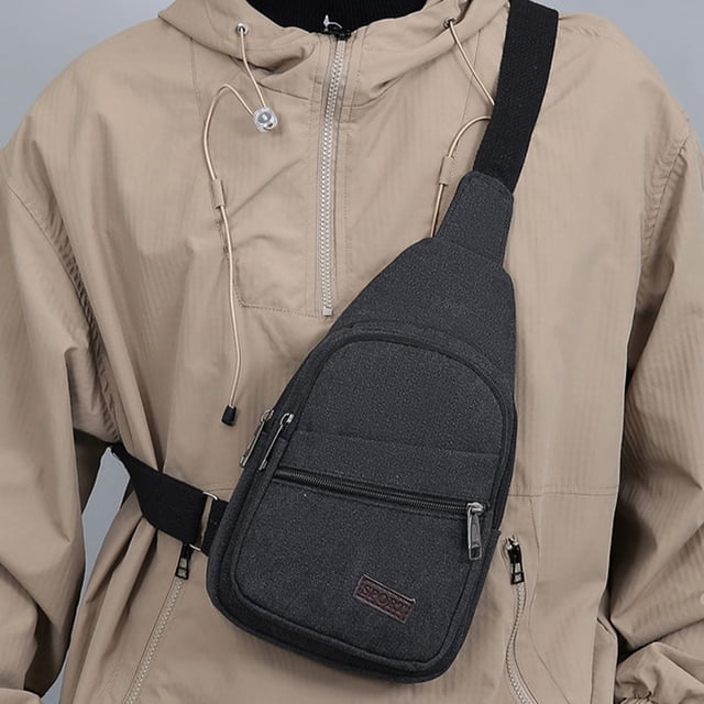 Men's Crossbody Bag, Messenger Sling Bag, Zipper Closure, Multiple Storage Compartments, for Daily Commute, Work Essentials, Travel, and Outdoor Activities