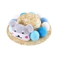 thumbnail image 6 of Lomubue Pet Hat Cartoon Cute Doll Decor Colorful Pompoms Adjustable Cord Wide Brim Photo Prop Retro Small Puppy Cat Dog Sunscreen Hat Party Costume Decoration, 6 of 10