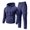 170#Navy, variant on Sweatsuits For Men 2 Piece Matching Outfit Pullover Hooded Top Cargo Pocket Straight Leg Pants Fleece Sweatsuit For Athletic Training Sessions
