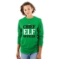 thumbnail image 3 of Xmas Chief Elf Officer Santa Helper Long Sleeve TShirt Men Women Brisco Brands S, 3 of 6