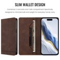 thumbnail image 3 of Magnetic Phone Case For iPhone 16e 6.1-inch with RFID Blocking,Magnetic Closure,Card Slots,Cash Slot,Kickstand,Shockproof Flip Folio Protective Phone Case,Brown,For iPhone 16e, 3 of 10