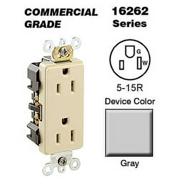 Leviton Decora Plus 15 Amp 125 V Industrial Grade Duplex Outlet/Receptacle