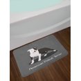 thumbnail image 2 of Pitbull Bath Mat, American Pitbull Terrier Pet Cartoon Illustration Graphic Design on Grey Background, Plush Bathroom Decor Mat with Non Slip Backing, 29.5" X 17.5", Multicolor, by Ambesonne, 2 of 2