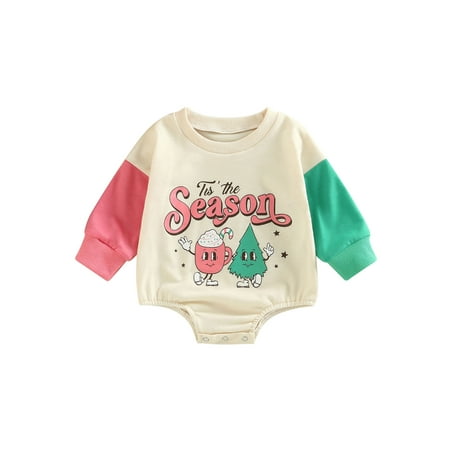 

Ma&Baby Infant Baby Boy Girl Pullover Sweatshirt Romper Xmas Long Sleeve Bodysuit 0-18 Months